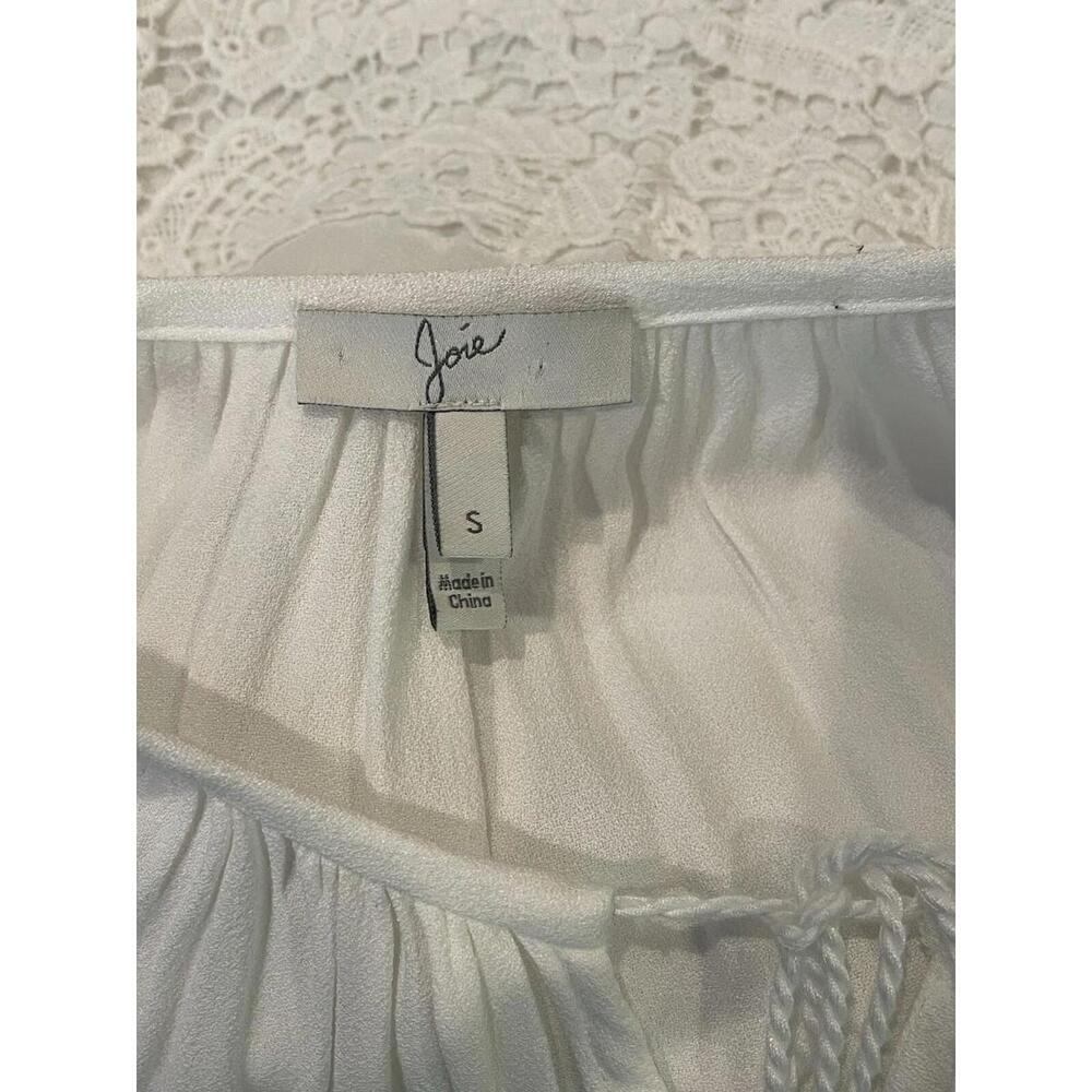 Joie White Pauletta Dress XS Gauze Festival Wear Flowy Lined Long Sleeve Tassel - Picture 9 of 9